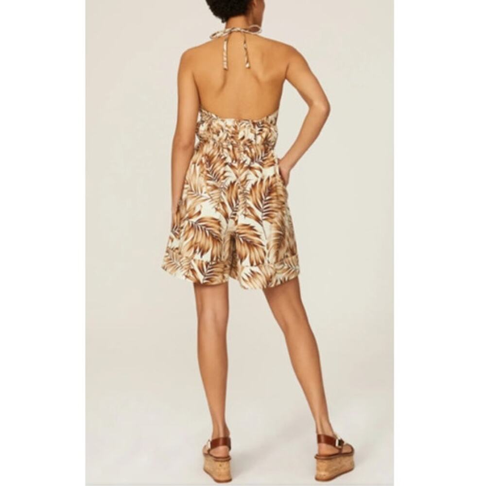 Autumn Adeigbo Karina Leaf Printed Halter Jumpsuit 2 - Picture 3 of 9